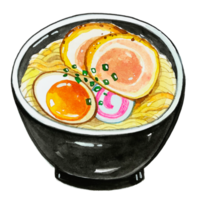 Watercolor Japanese food ramen png