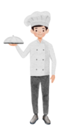 chef cuisinier illustration aquarelle png