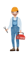 watercolor illustration of a car mechanic png
