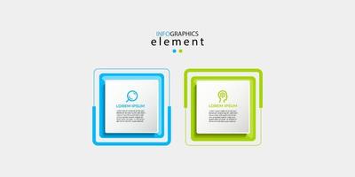 Modern business infographic template design with 2 step or options. Cool design for process diagram, presentations, workflow layout, banner, flow chart, wall information.Eps10 vector