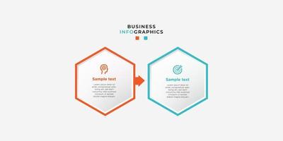 Modern business infographic template design with 2 step or options. Cool design for process diagram, presentations, workflow layout, banner, flow chart, wall information.Eps10 vector