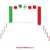 Tower Pattern - Green and Red - Square vector