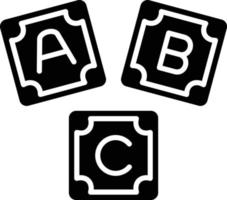 Abc Block Glyph Icon vector