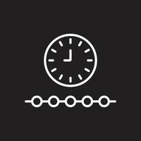eps10 white vector timeline or progress line icon isolated on black background. fintech technology outlines symbols in a simple flat trendy modern style for your website design, logo, and mobile app