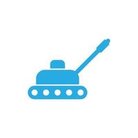 eps10 blue vector tank or panzer solid icon isolated on white background. Fighting machine or battle filled symbol in a simple flat trendy modern style for your website design, logo, and mobile app