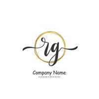 RG Initial handwriting and signature logo design with circle. Beautiful design handwritten logo for fashion, team, wedding, luxury logo. vector