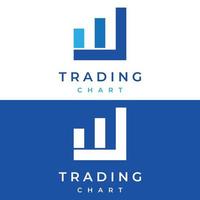 Trading logo template design, showing stock increase charts. Logo for online trading, business, finance, company. vector