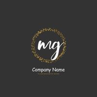 MG Initial handwriting and signature logo design with circle. Beautiful design handwritten logo for fashion, team, wedding, luxury logo. vector