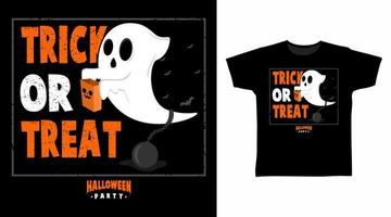 Trick or treat ghost t shirt design vector