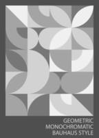 Geometric Pattern Bauhaus Style Dark And Light Gray Background vector