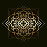 Mandala Pattern Applied Thai Art Style With Golden Gradient vector