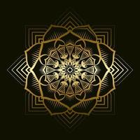 Mandala Pattern Applied Thai Art Style With Golden Gradient vector