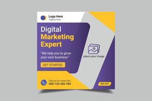 Digital Marketing Expert social media post banner template for Business. Promotional web banner for social media vector