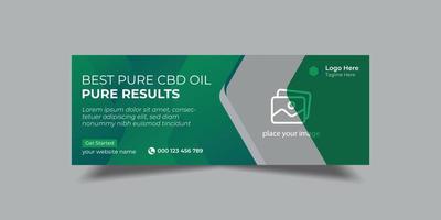 Hemp product cbd oil facebook cover and social media tempelate vector