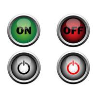 on and off buttons icon vector