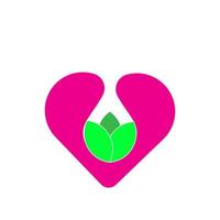 love on earth and plants icon logo vector