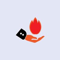 fire hand vector illustration