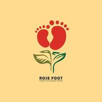 vector rose feet logo icon