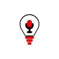 loudspeaker in a light bulb icon logo vector
