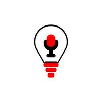 loudspeaker in a light bulb icon logo vector