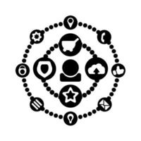 círculo de conjunto de iconos de internet vector