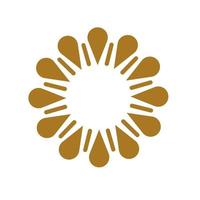 logotipo de icono de vector de girasol dorado