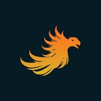 golden phoenix flying icon logo vector