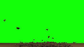 Ground collapse effect on a green screen background.  3D Illustration design. video