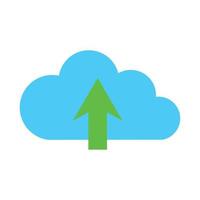 cloud computing upload data storage isolated flat style icon vector