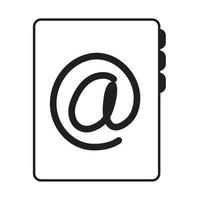 address book contact office supply stationery work linear style icon vector