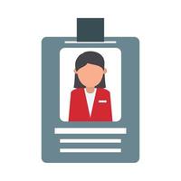 id card worker office supply stationery work flat style icon vector