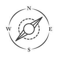 compass rose navigation cartography route equipment line design icon vector