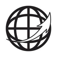 arrow around the world isolated linear style icon vector