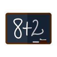 school education chalkboard with lesson math flat icon with shadow vector