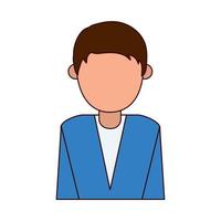 portrait man character cartoon faceless line and fill style icon vector