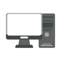 computer cloud computing data office supply stationery work flat style icon vector