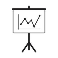 board presentation graph office supply stationery work linear style icon vector