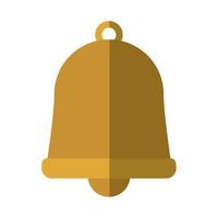 icono plano de adorno de campana de oro con sombra vector