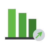 gráfico de estadísticas comerciales icono de estilo plano de trabajo de oficina financiera vector