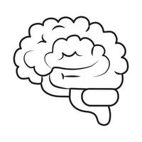 human brain organ think idea isolated linear style icon vector