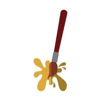 school education paint brush artistic color flat icon with shadow vector