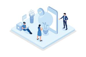 Characters generating ideas,  Business activities concept, isometric vector modern illustration