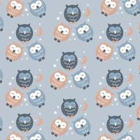 Seamless pattern with cute colorful owls perfect for wrapping paper vector