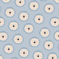 Seamless pattern with cute bear head perfect for wrapping paper vector