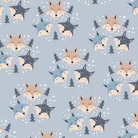 Seamless pattern with cute squirrel head perfect for wrapping paper vector