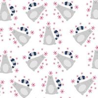 Seamless pattern with cute cat perfect for wrapping paper vector