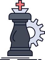 strategy chess horse knight success Flat Color Icon Vector