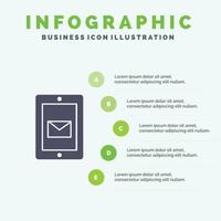 Mobile Chat Service Support Solid Icon Infographics 5 Steps Presentation Background vector