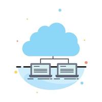 cloud network server internet data Flat Color Icon Vector