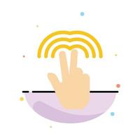 Double Gestures Hand Tab Abstract Flat Color Icon Template vector